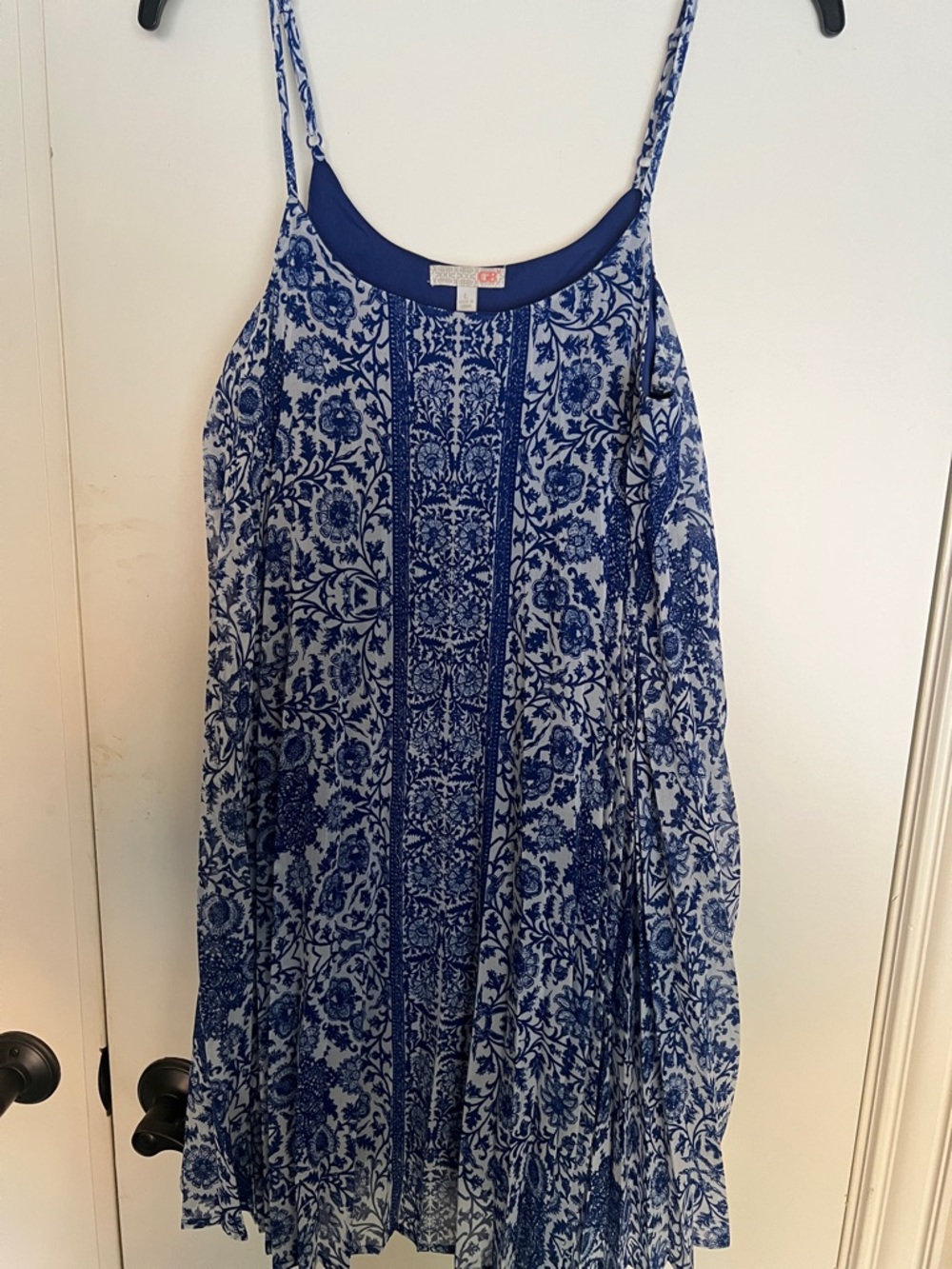 GB girls Blue and White Floral Midi Dress